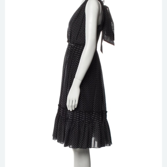 Emanuel Ungaro Denise Black Polka Dot Midi Dress | Size S | $695 Retail - Picture 2 of 14